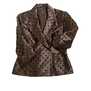 NEW Dress Barn Brown Metallic Bridal Mother Of Bride Jacket Blazer 8